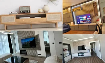 Ahşap TV Ünitesi ile Doğal ve Şık Bir Atmosfer